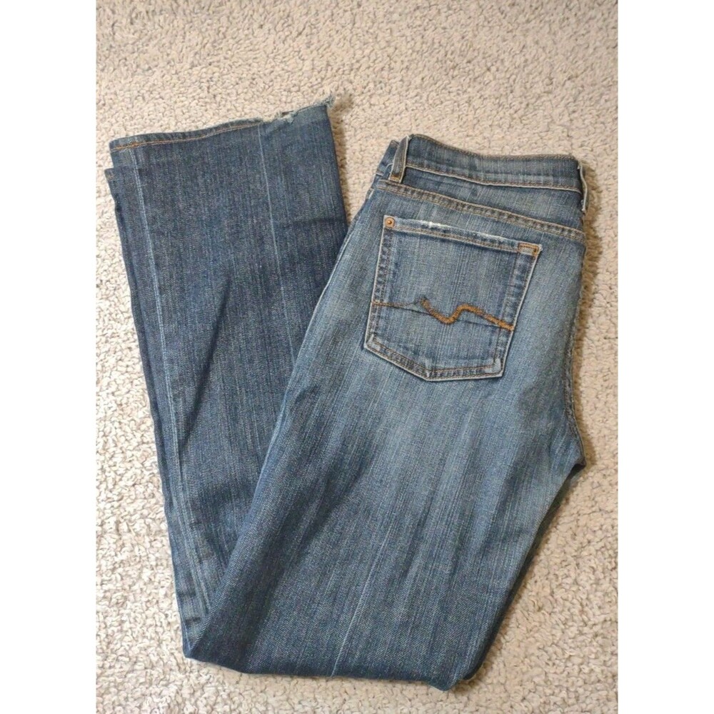 7 For All Mankind Women's Jeans Size 29 Medium Wash Some Distress